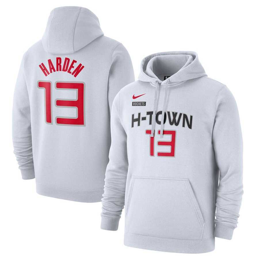 Houston Rockets 13 James Harden Nike 2019-20 City Edition Name & Number Pullover Hoodie White,We sell and wholesale Houston Rockets 13 James Harden Nike 2019-20 City Edition Name & Number Pullover Hoodie White on line form chian!